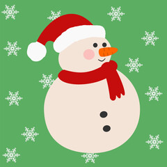 Cute snowman single icon with a frosty smile and winter charm. Simple and clean vector illustration perfect for Christmas designs, winter apps, stickers, icons sets, and holiday graphics.