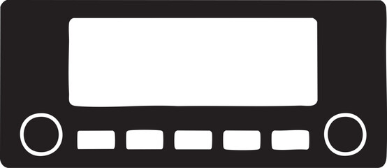 Car Radio Head Unit Silhouettes Vector Dashboard Icon