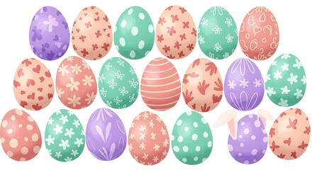 Easter Eggs Collection Festive Spring Holiday Decorations.