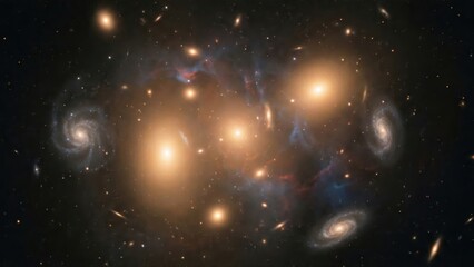 A Stunning and expansive view of a galaxy cluster