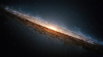 A stunning view of a galaxy, showcasing its spiral structure and celestial beauty 