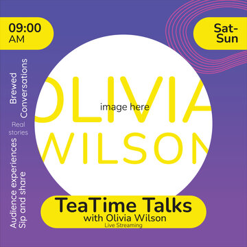 Minimal Morning Talk square Podcast cover with gradient background, clean typography, and professional design. Perfect for lifestyle, motivational, or talk-show podcasts. Editable EPS file included.