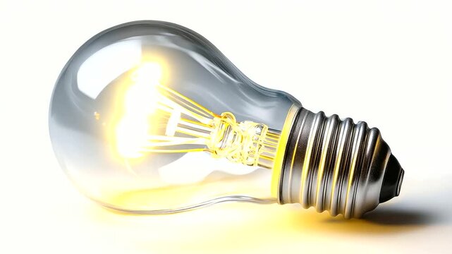 Modern LED filament light bulb featuring a transparent casing and bayonet mount, presented as a plain object isolated on a clean white background, with copy space