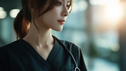 日本人の女性看護師