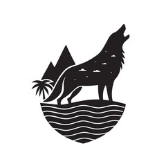 Oneink Wolf Mountain Logo Concept