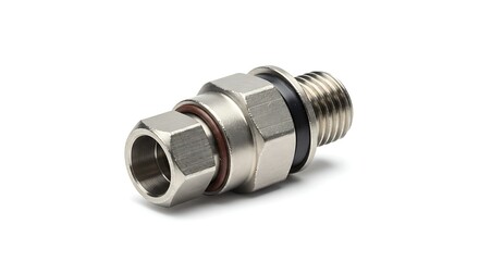 Shiny Metal Connector for Industrial and Electronic Applications.