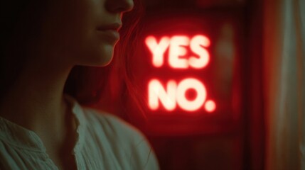 Close-up of a woman's face, with her eyes closed and her head tilted slightly to the side. she is wearing a white blouse and her hair is pulled back in a bun.