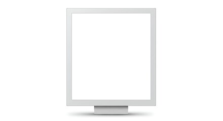 Modern White Computer Monitor Display Screen Isolated on White Background.