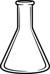 Laboratory chemistry flask icon representing science experiment tools, research equipment, chemical container symbol, scientific analysis element for education and lab illustrations