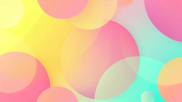 Video A vibrant pattern featuring multiple colorful circles against a bright pink and yellow background, ideal for use in children's educational materials, party invitations, or design projects