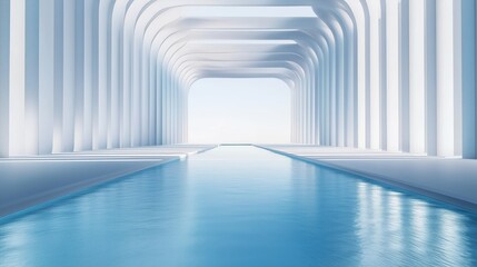 Modern minimalist indoor swimming pool