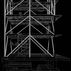 3D illustration of building structure
