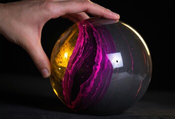 Mystical Fortune Teller's Crystal Ball Glowing in the Dark