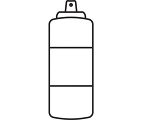 Fototapeta premium Simple black outline of a spray can perfect for design on transparent background silhouette