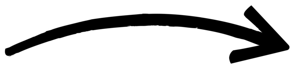 long curved hand drawn arrow vector png