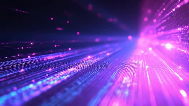 Digital data network connection transmitting abstract light particles