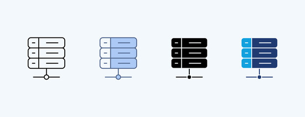 Server Multiple Icon Illustration Vector