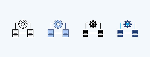 It Infrastructure Multiple Icon Illustration Vector