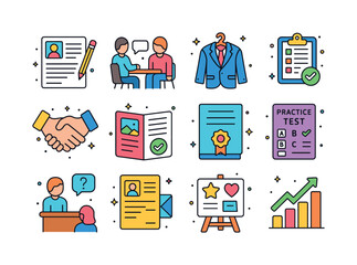 Job Readiness Icons. Job readiness. Colorful isometric vector ic