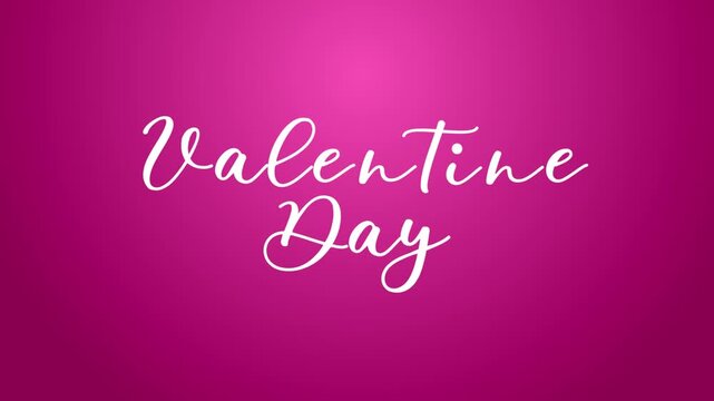 Valentine&rsquo;s Day animation for invitation, greeting card, romantic video. Animated text word handwritten calligraphy cursive lettering style alpha channel white  type on pink background video footage