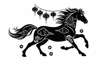 Dynamic Horse Silhouette A Galloping Symbol for Your Next Big Sale Promotion and Flash Sale Shopping Discount Event