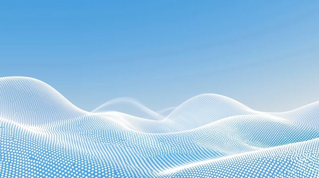Blue wave dot matrix abstract background