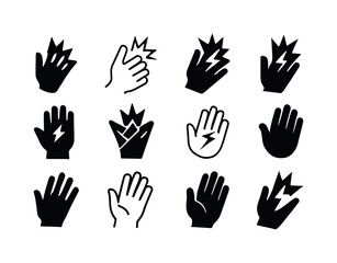 Obraz premium Worksite Safety Icons. Worksite Accidents. Icon set. Set Logo of