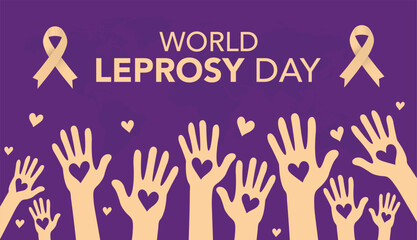 Fototapeta premium Vector illustration on the theme of World Leprosy Eradication or Hansen's disease day observed each year on last Sunday of January across the globe