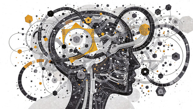 Illustration de l'intelligence, de la r&eacute;flexion et de la cr&eacute;ativit&eacute; humaine