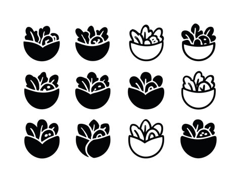 Pita Pockets Logo Variations. Stuffed pita pockets. Icon set. Se