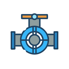 Isolated Illustration of a Blue Valve on Black Background