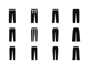 Formal Trousers Icons. Formal trousers. Solid icon set of formal