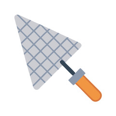 Simplified trowel illustration for construction industry on black background