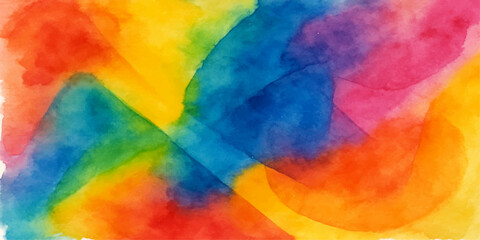 Abstract colorful watercolor background featuring a rainbow spectrum texture, bright artistic paint illustration, and seamless geometric design on paper © MDJAHIRULISLAM