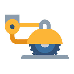 Flat design illustration of a circular saw tool