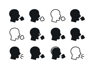 Cold and Flu Icons. Cold and flu symptoms. Icon set. Set Logo of