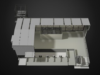 3D illustration of industrial project