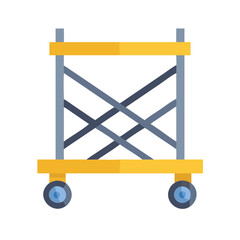 Mobile scaffolding vector illustration on black backdrop isolated graphic