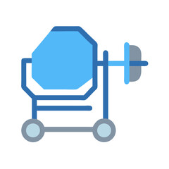 Flat design cement mixer icon on black background