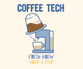 Coffee makes everything better. Coffee club artwork for apparel, sticker, batch, background, poster and others. Espresso club t shirt artwork. Sunday coffee time vector design.  Fresh start your day.