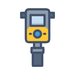 Stylized water tester device icon graphic on dark background