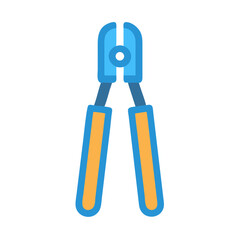 Blue and gold gardening pruners with black background illustration