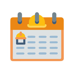 Construction calendar icon highlighting project schedules and deadlines