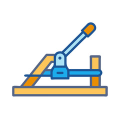 Stylized manual hole punch tool on black background image