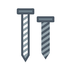 Two isolated flat vector nails on a black backdrop