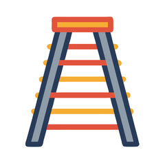 Simple illustration of a colorful ladder against black background