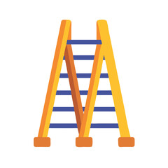 Graphic folding ladder illustration on black background