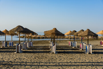 Malaga, Spain - August 06, 2024: Beach 