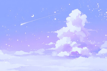 夢のようなかわいい空の背景イラスト