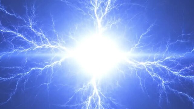 Electric Blue and Purple Lightning Energy Discharge Abstract Background electricity . Seamless looping animation video background